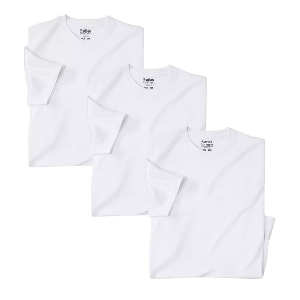 Atlas For Men Mens Plain T-Shirt (Pack of 3) / White